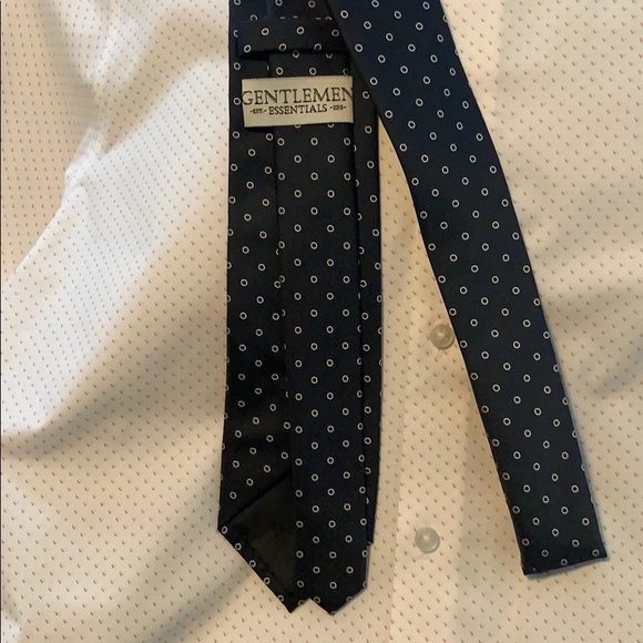 Gentlemen Essential Men Tie Navy Navy Blue circles - Picture 3 of 4